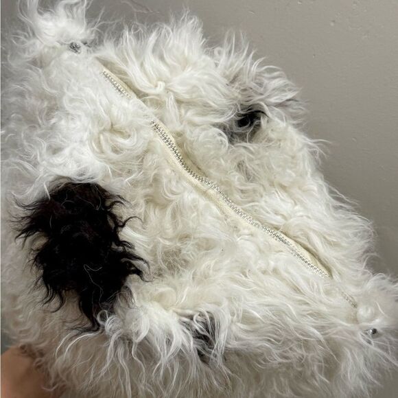 Natural Tigrado Curly Lamb Fur Tote/Handmade Shearling Top Handle Bag/Crossbody - Picture 14 of 16